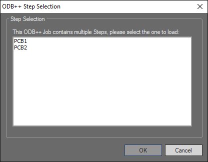 odb step selection dialog